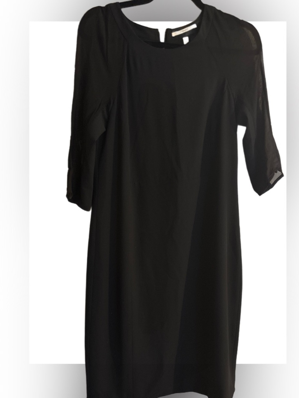 Modest Classic Black Shift Dress - Sleek Minimalist Style size 8